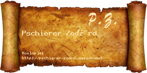 Pschierer Zoárd névjegykártya